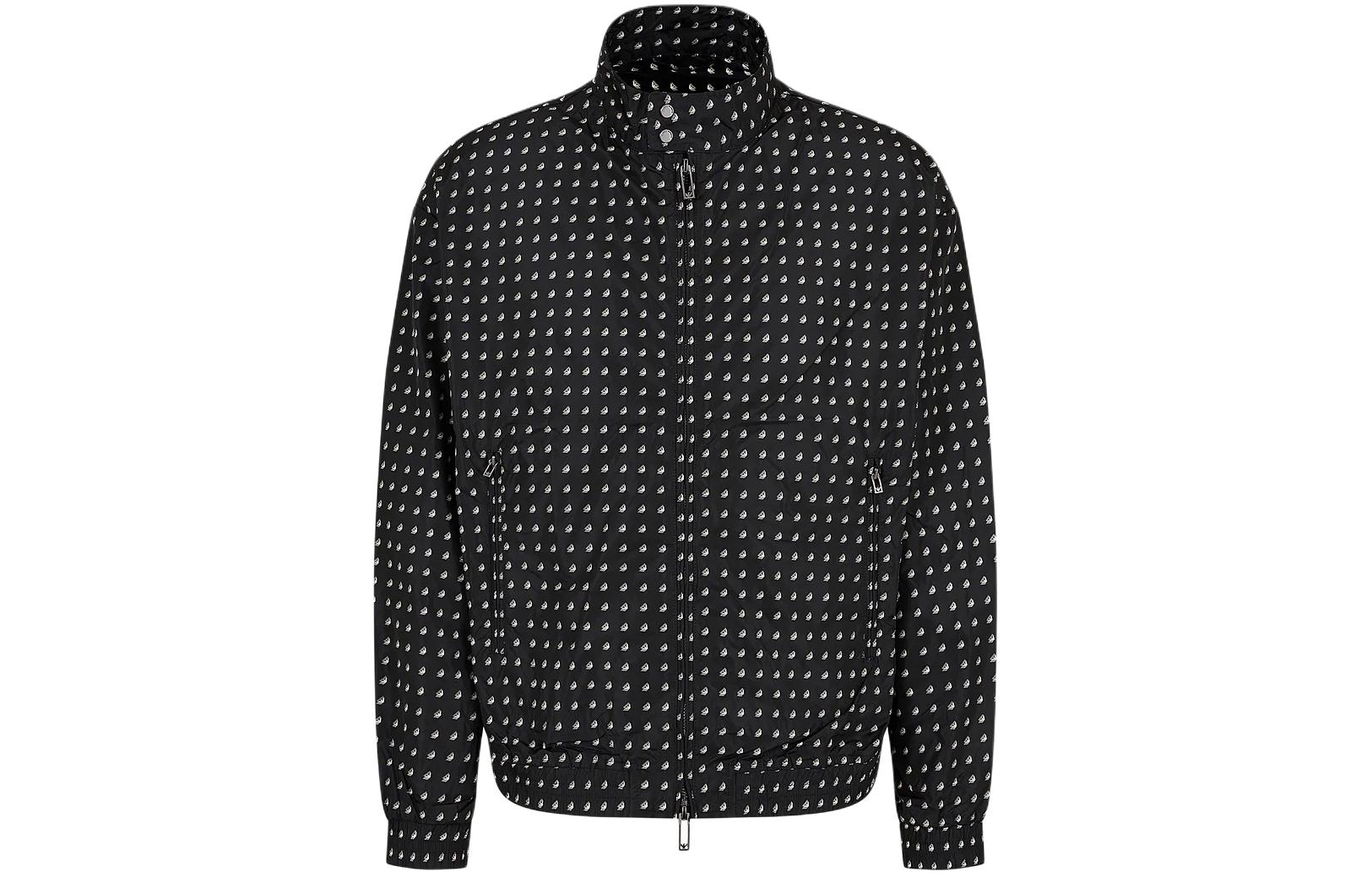 Emporio Armani Full-Zip Logo Print Jacket Black 3D1BH9-1NTDZ1-F013