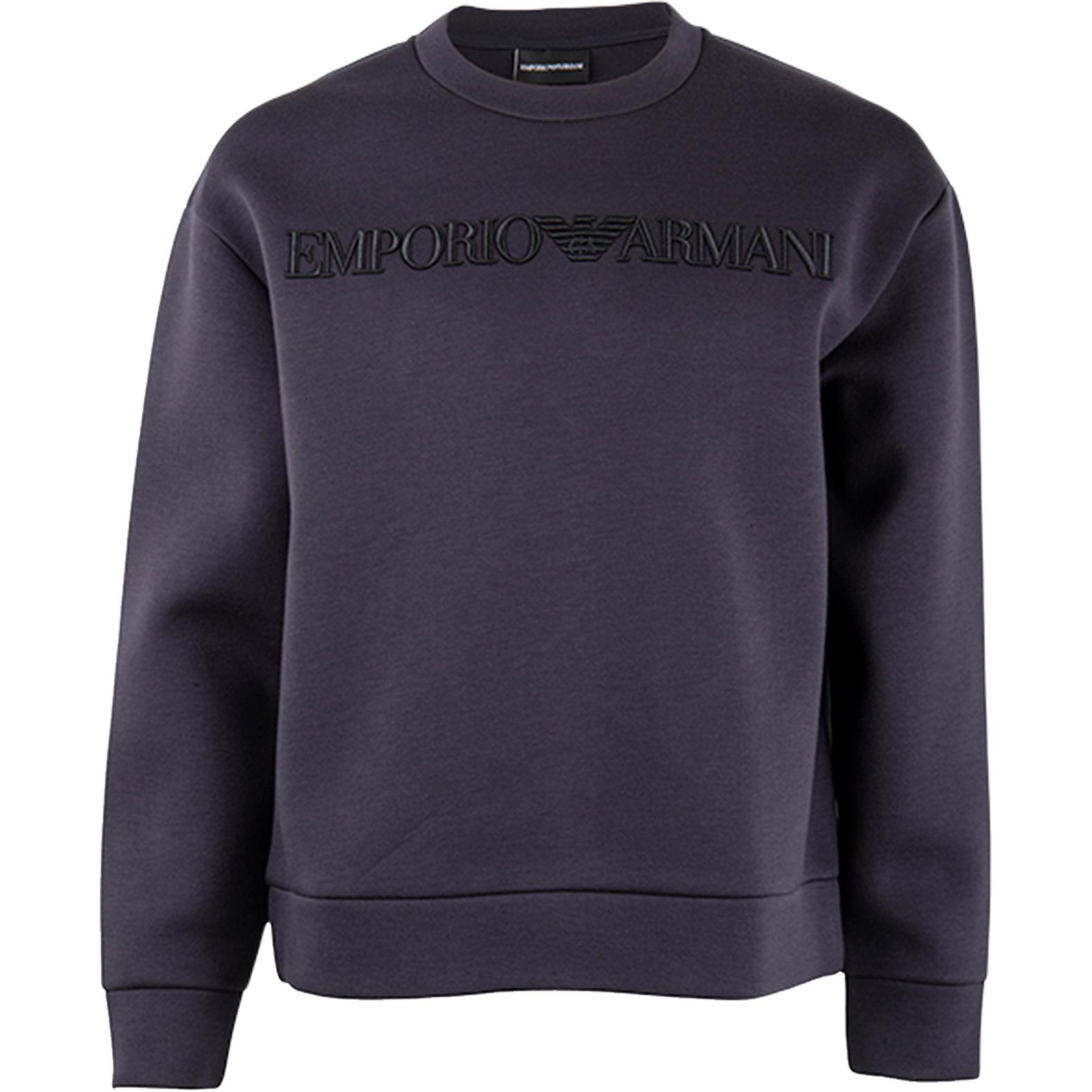 Emporio Armani FW21 Black Crewneck Pullover Casual Sweatshirt 3K1MD5-1JUWZ-0987