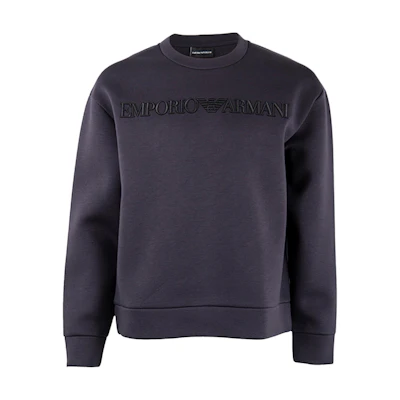 Emporio Armani FW21 Black Crewneck Pullover Casual Sweatshirt 3K1MD5-1JUWZ-0987