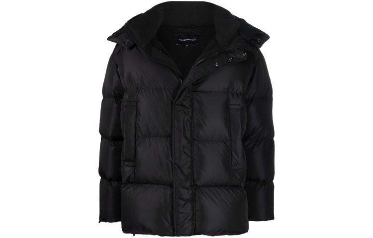 EMPORIO ARMANI FW21 Black Down Jacket with Logo and Zip-up Hood. 6K1B99-1NQTZ-0999 圖 2