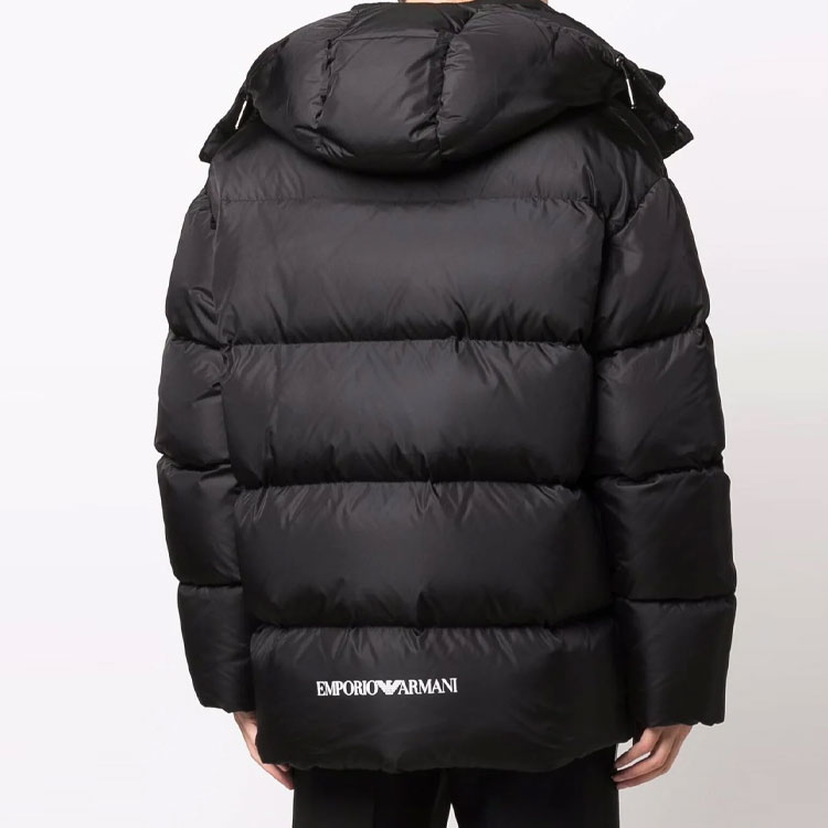 EMPORIO ARMANI FW21 Black Down Jacket with Logo and Zip-up Hood. 6K1B99-1NQTZ-0999 圖 6