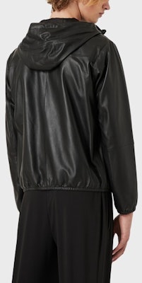 Emporio Armani FW21 黑色全拉鍊皮革連帽外套夹克. 01R54P-01P54-999 Purchase Emporio Armani FW21 黑色全拉鍊皮革連帽外套夹克. 01R54P-01P54-999