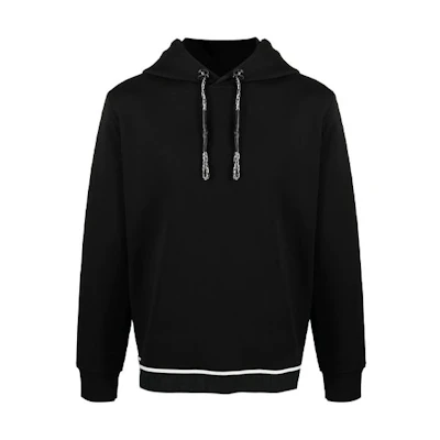 Emporio Armani FW21 Black Jacquard Drawstring Hoodie 3K1MD8-1JHSZ-0999