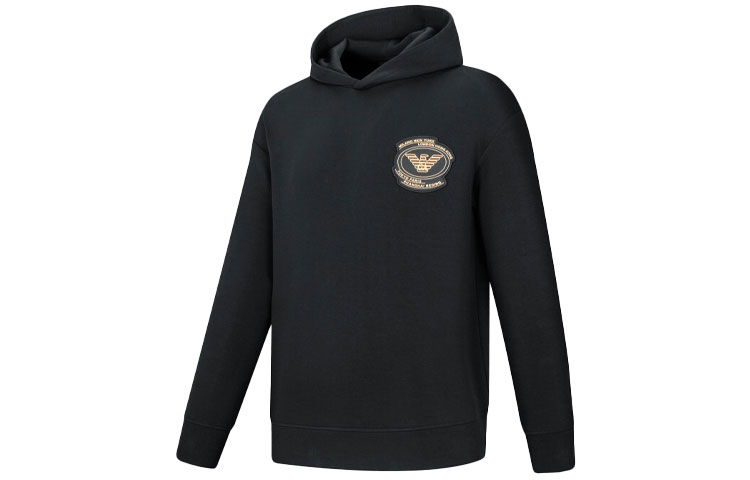 Shop Emporio Armani FW21 Hoodie Logo Hitam 6K1M72-1JHSZ-0999