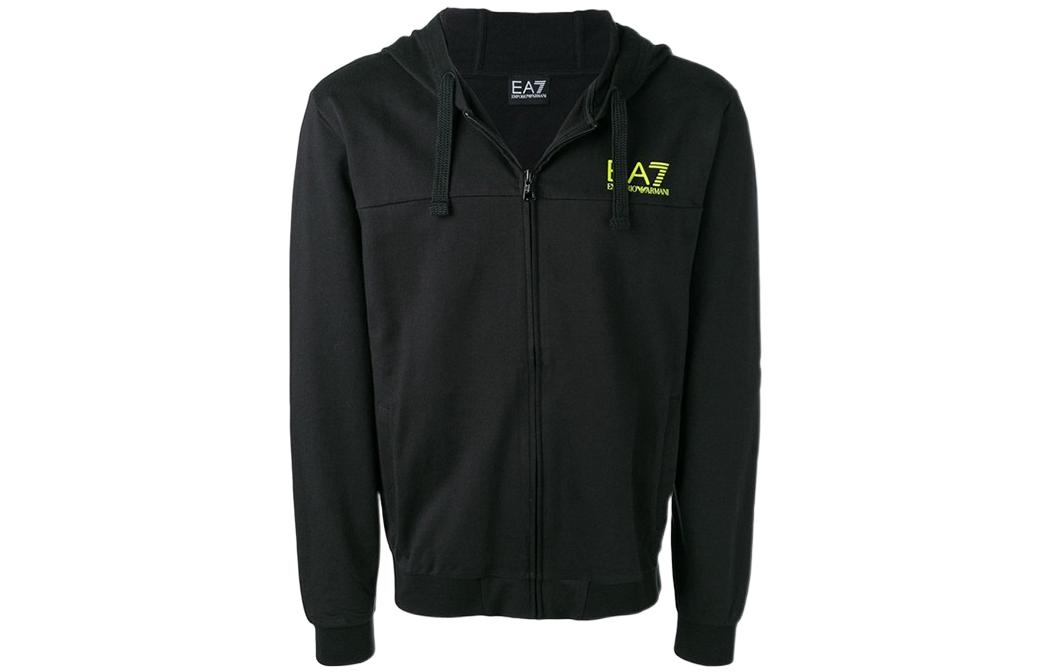 Emporio Armani FW21 Black Logo Print Casual Hoodie Jacket 3GPM15-J05Z-1200