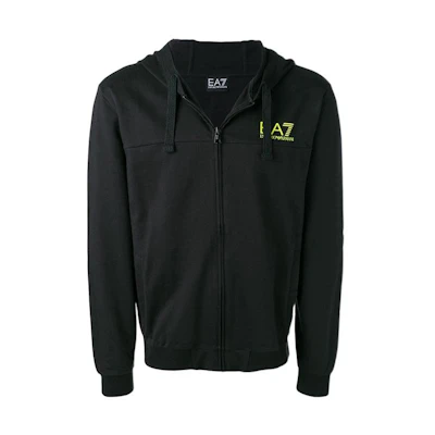 Emporio Armani FW21 Black Logo Print Casual Hoodie Jacket 3GPM15-J05Z-1200