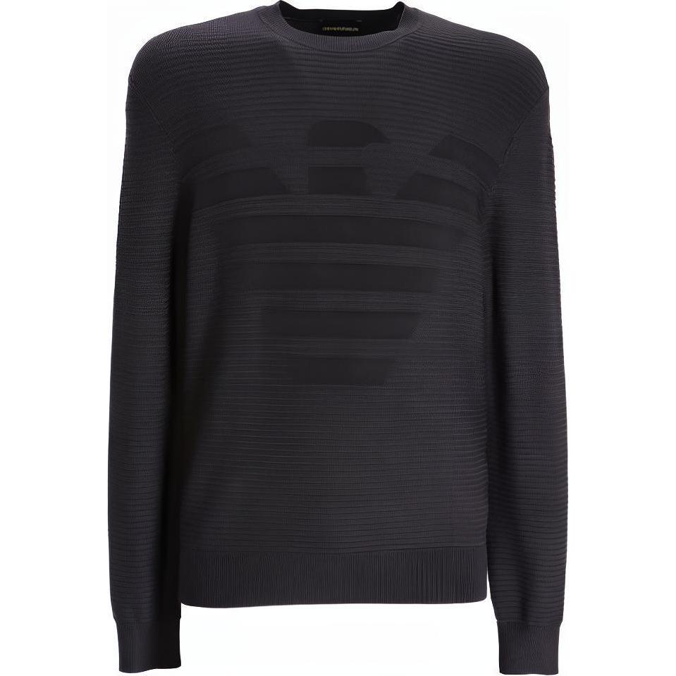 Emporio Armani FW21 Black Logo Print Long Sleeve Sweatshirt 6K1MXD-1MVRZ-0633