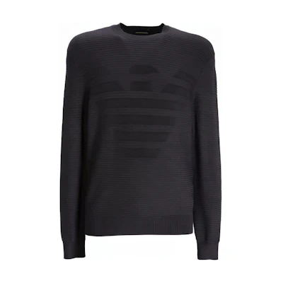 Emporio Armani FW21 Black Logo Print Long Sleeve Sweatshirt 6K1MXD-1MVRZ-0633