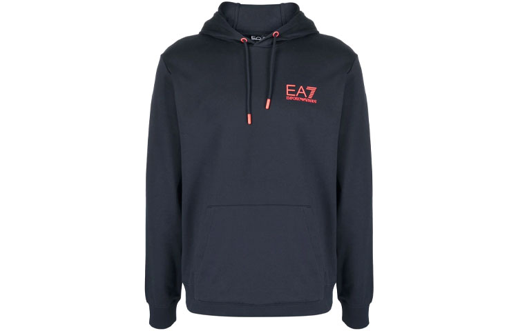 Emporio Armani FW21 Black Logo Print Pullover Hoodie 6KPM47-PJ05Z-1578