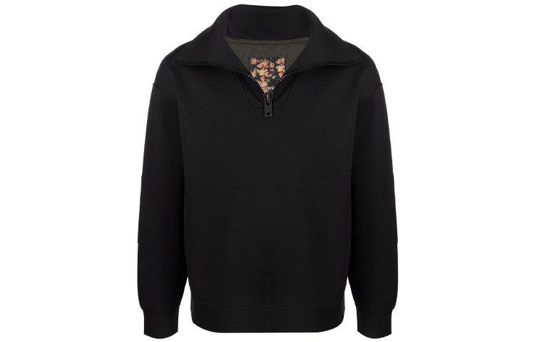 Emporio Armani FW21 Black Loose Fit Zip-Up High Neck Sweatshirt Jacket 6K1MC0-1JWGZ-0999