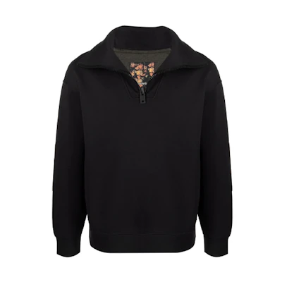 Emporio Armani FW21 Black Loose Fit Zip-Up High Neck Sweatshirt Jacket 6K1MC0-1JWGZ-0999
