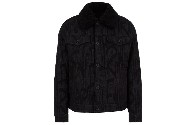 Order EMPORIO ARMANI FW21 黑色印花牛仔夹克. 6K1BV9-1DS0Z-F070