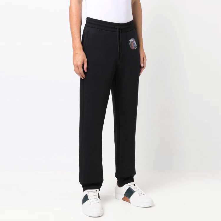 Purchase Emporio Armani FW21 Black Pattern Print Knit Jogger Sweatpants. 6K1P8Q-1JM3Z-0008