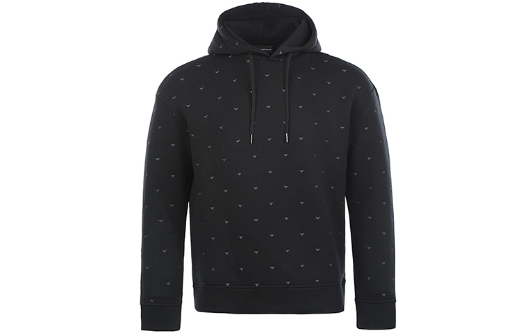 Emporio Armani FW21 Black Pullover Hoodie 6K1M70-1JDSZ-0025