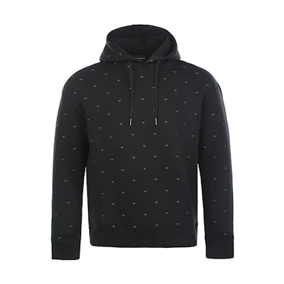 Emporio Armani FW21 Black Pullover Hoodie 6K1M70-1JDSZ-0025
