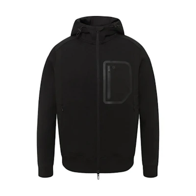 Emporio Armani FW21 Black Solid Color Zip-Up Sweatshirt Jacket 3K1MF7-1JVRZ-999