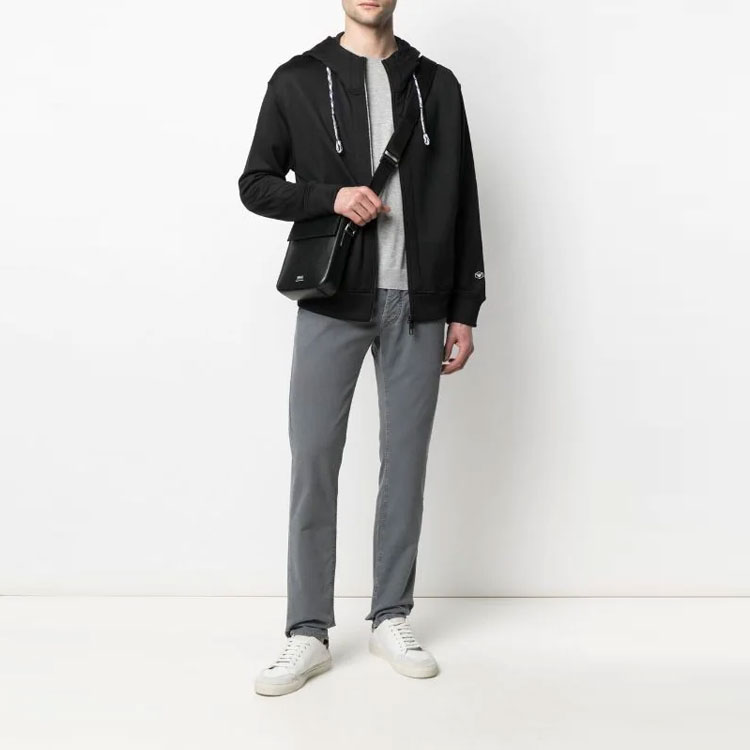 Emporio Armani FW21 Black Solid Drawstring Zip-Up Hoodie 3K1M67-1-JQLZ 圖 3