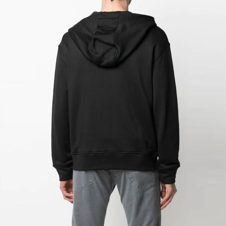 Emporio Armani FW21 Black Solid Drawstring Zip-Up Hoodie 3K1M67-1-JQLZ 圖 4