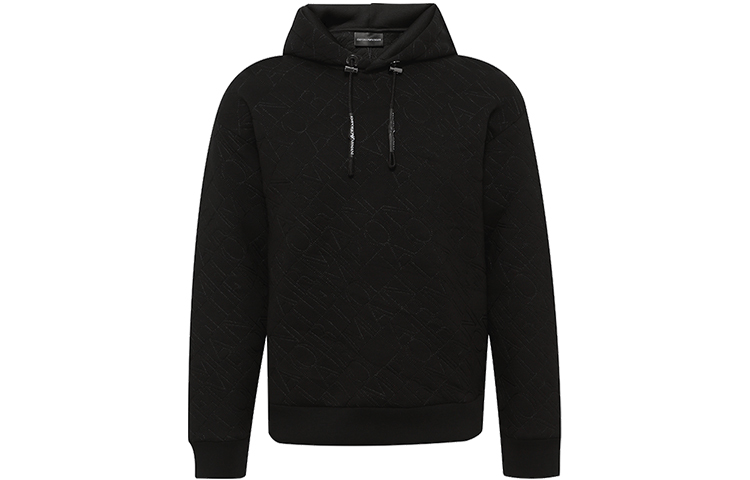 Emporio Armani FW21 Black Solid Logo Hoodie Pullover 3K1ME4-1JVSZ-999