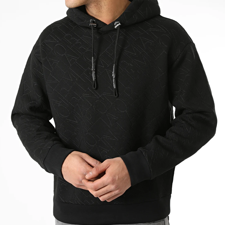 Emporio Armani FW21 Black Solid Logo Hoodie Pullover 3K1ME4-1JVSZ-999 圖 5