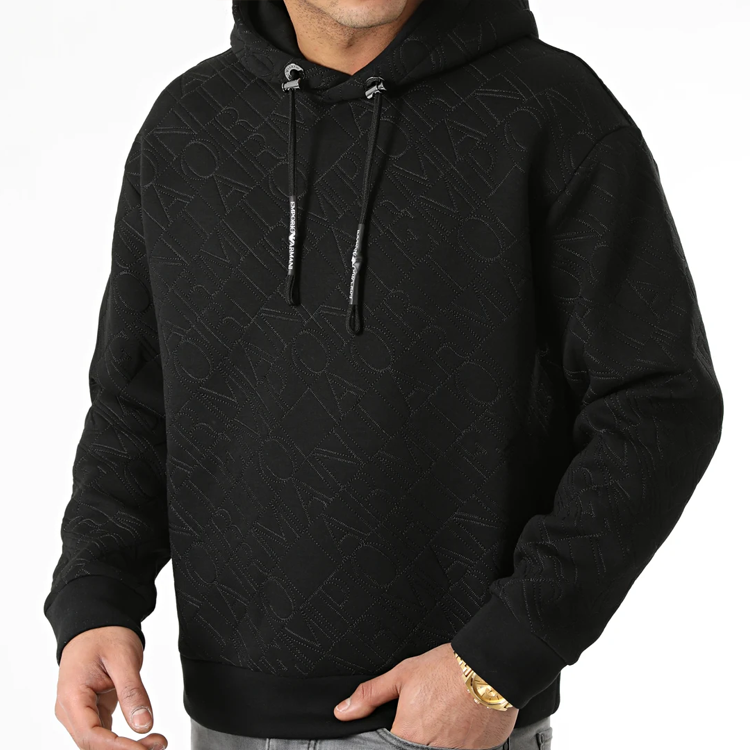 Emporio Armani FW21 Black Solid Logo Hoodie Pullover 3K1ME4-1JVSZ-999 圖 6