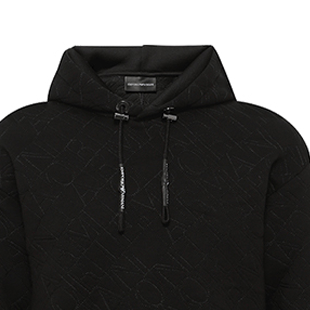 Emporio Armani FW21 Black Solid Logo Hoodie Pullover 3K1ME4-1JVSZ-999 圖 7