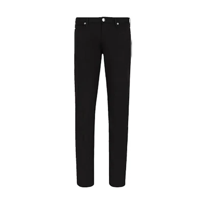 Emporio Armani FW21 Black Straight-Leg Button Mid-Rise Jeans. 8N1J06-1GN0Z-0999
