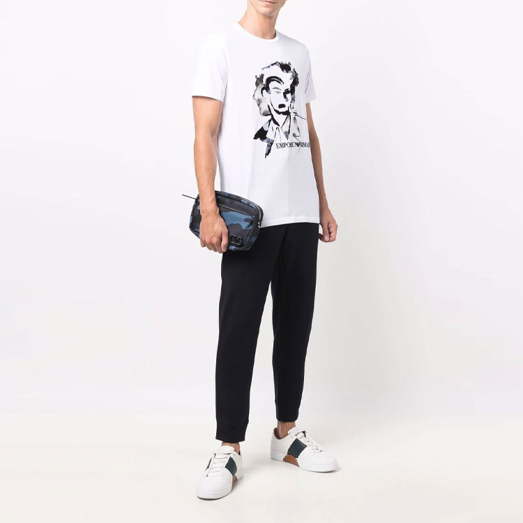 Lookbook Emporio Armani FW21 Blue Logo Jogger Knit Sweatpants. 8N1PS9-1JRIZ-0920