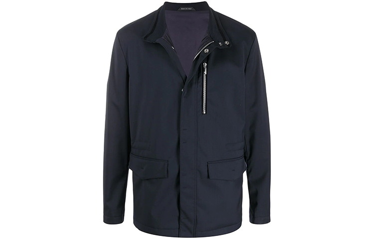 Emporio Armani FW21 Blue Long Sleeve Zip Jacket 0SGGG0CM-T0012