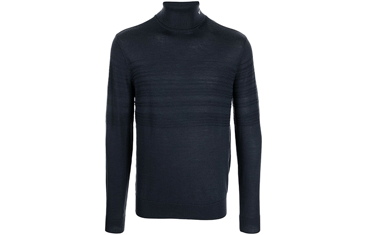 Emporio Armani FW21 Blue Striped Detail Turtleneck Sweater 6K1MXG-1MXTZ-0931