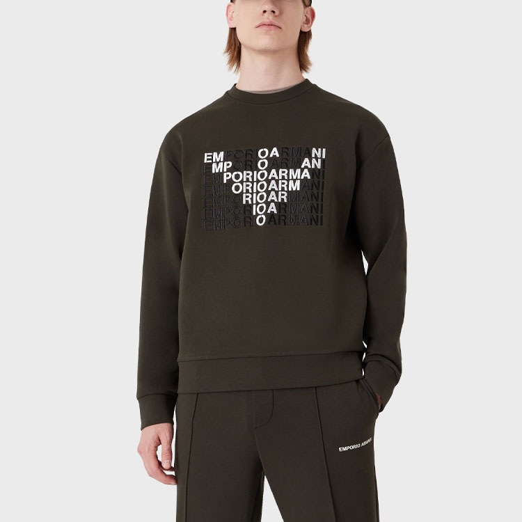 EMPORIO ARMANI FW21 Brown Loose-Fit Letter Pattern Long-Sleeve Sweatshirt 6K1M62-1JHSZ-0558 圖 4