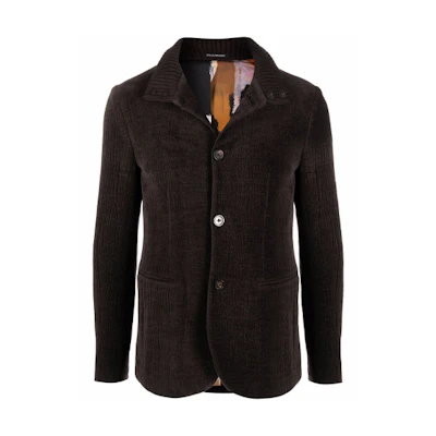 Emporio Armani FW21 Brown Loose-Fit Single-Breasted Blazer Jacket B1G37-0B121-0478