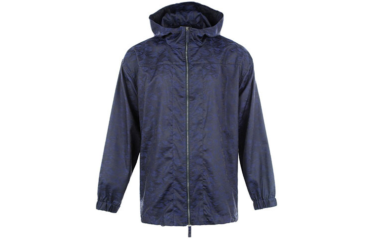 Emporio Armani FW21 Camouflage Zip-Up Hoodie Jacket - Dark Blue B1CF4L-B131C-042