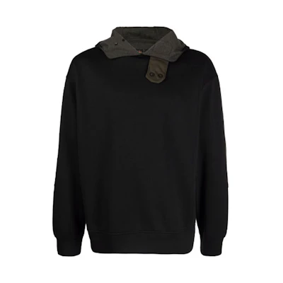 Emporio Armani FW21 Colorblock Pullover Hoodie Black - 6K1MC6-1JWGZ-0999