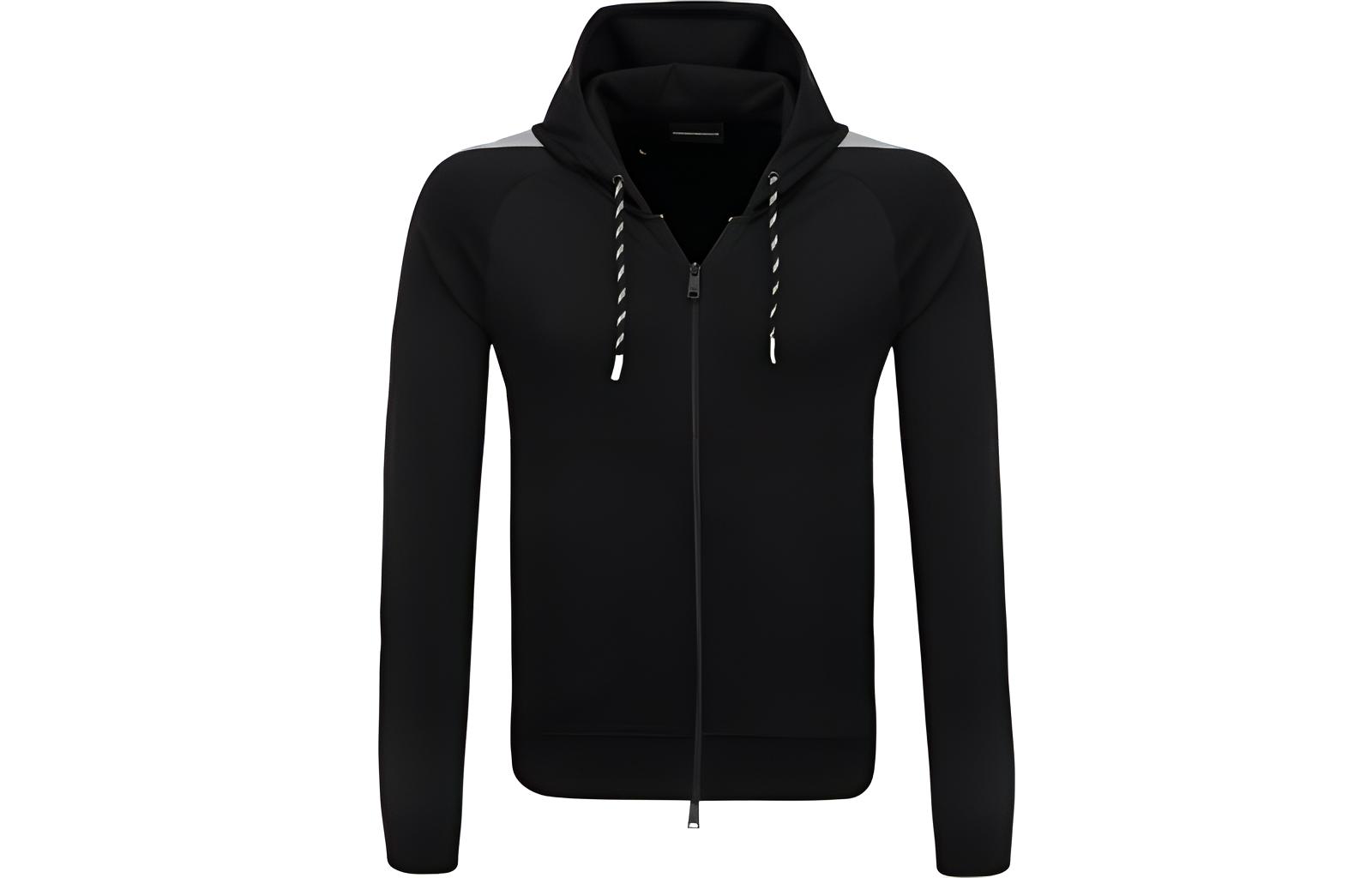 Emporio Armani FW21 Colorblock Zip Hoodie - Black 3Z1M64-JSQZ-0999