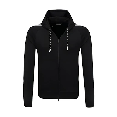 Emporio Armani FW21 Colorblock Zip Hoodie - Black 3Z1M64-JSQZ-0999