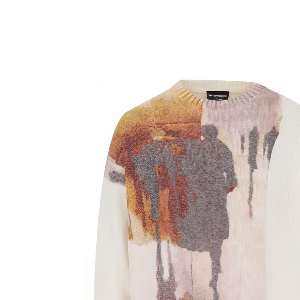 EMPORIO ARMANI FW21 Creative Print Wool Knit Sweater - White 6K1MV2-1M02Z-F146 圖 6