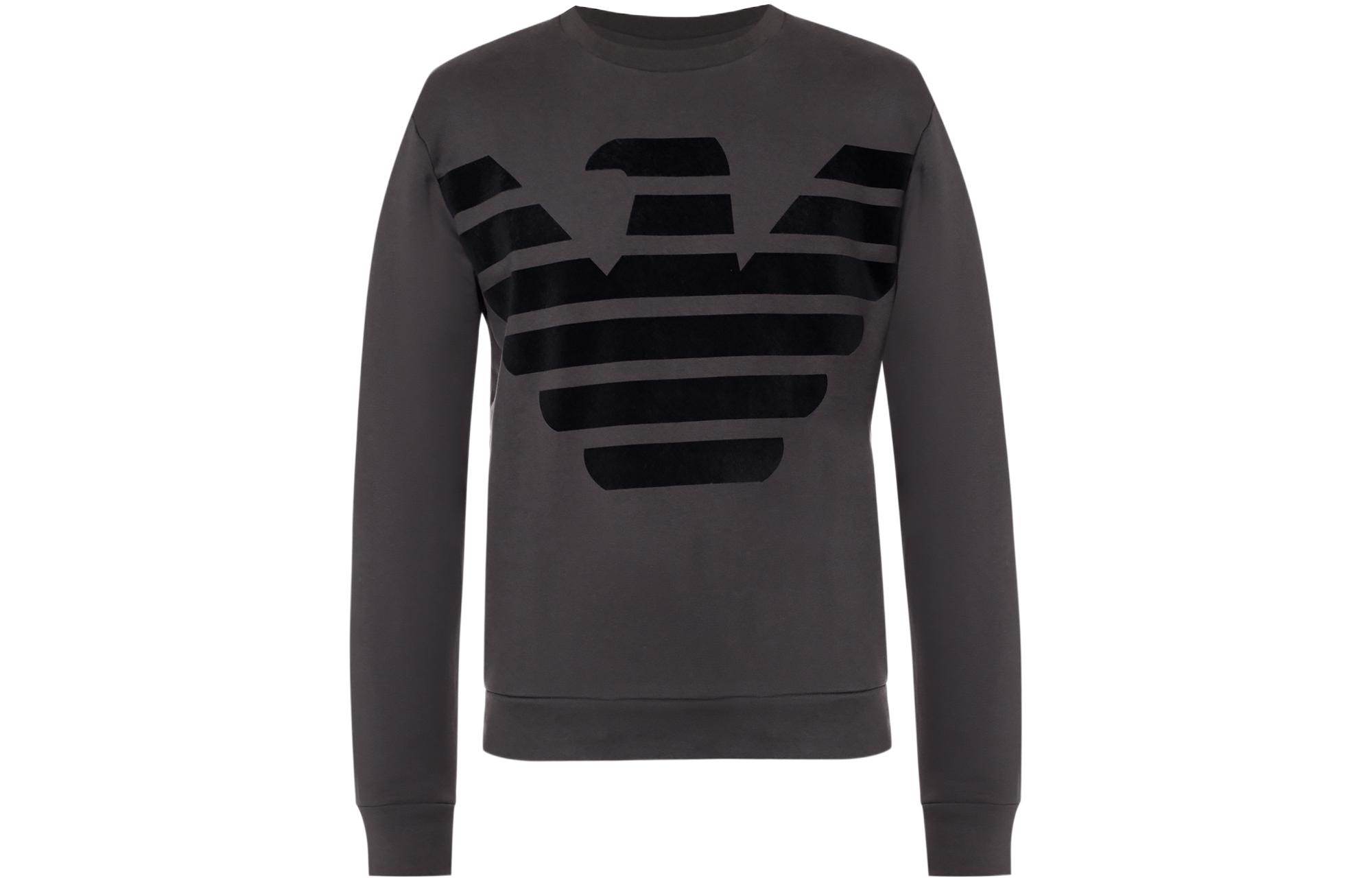 Emporio Armani FW21 Eagle Logo Crewneck Long Sleeve Sweatshirt Men’s Grey 3G1M67-1J07Z-0647