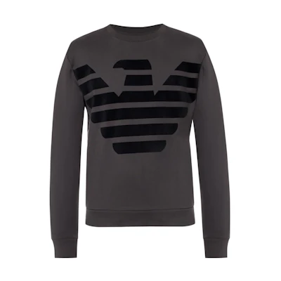 Emporio Armani FW21 Eagle Logo Crewneck Long Sleeve Sweatshirt Men’s Grey 3G1M67-1J07Z-0647