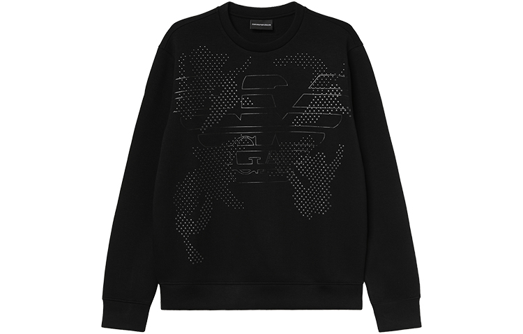 Emporio Armani FW21 Eagle Logo Crewneck Sweatshirt Black 6H1MB2-1JDSZ-0999
