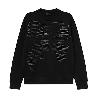 Emporio Armani FW21 Eagle Logo Crewneck Sweatshirt Black 6H1MB2-1JDSZ-0999