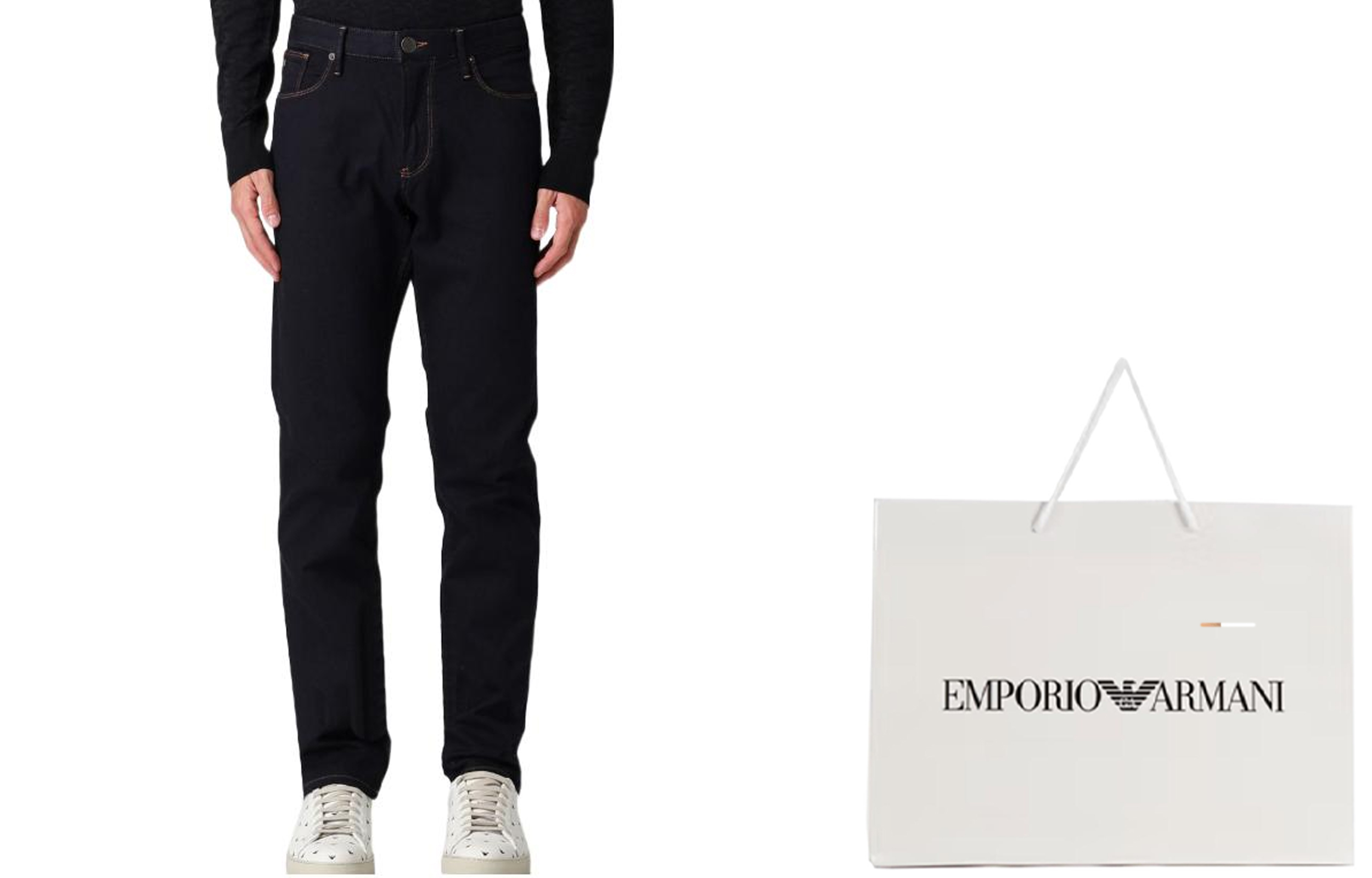 Lookbook Emporio Armani FW21 Essentials Seluar Denim Kasual Biru Lelaki 8N1J06-1G0IZ-0941