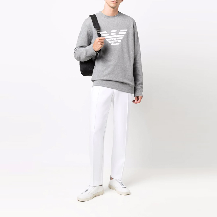 Emporio Armani FW21 Essentials Logo Print Grey Long Sleeve Sweatshirt 8N1MR6-1JRIZ-F606 圖 3