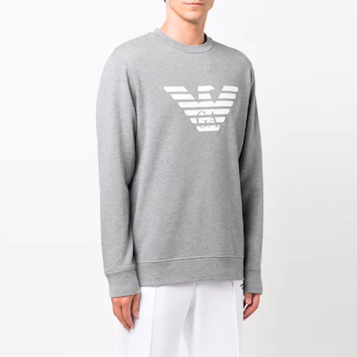 Emporio Armani FW21 基本款灰色长袖Logo印花卫衣 8N1MR6-1JRIZ-F606 Shop Emporio Armani FW21 基本款灰色长袖Logo印花卫衣 8N1MR6-1JRIZ-F606