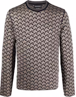 Emporio Armani FW21 Geometric Jacquard Wool Sweater Black 6K1MYA-1MFCZ-F914 Emporio Armani FW21 Geometric Jacquard Wool Sweater Black 6K1MYA-1MFCZ-F914
