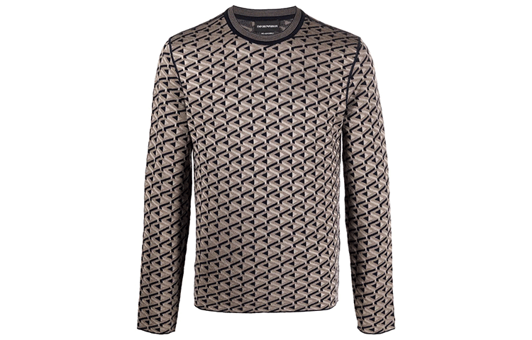 Order Emporio Armani 2021秋冬几何提花羊毛毛衣 黑色 6K1MYA-1MFCZ-F914