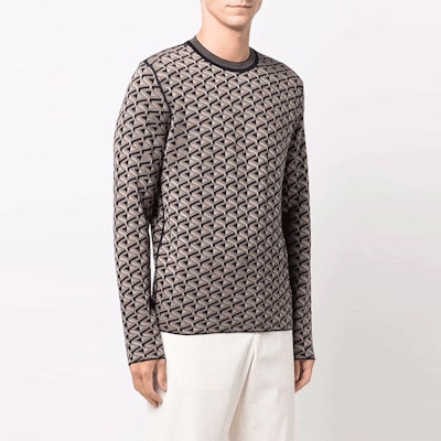 Emporio Armani 2021秋冬几何提花羊毛毛衣 黑色 6K1MYA-1MFCZ-F914 Lookbook Emporio Armani 2021秋冬几何提花羊毛毛衣 黑色 6K1MYA-1MFCZ-F914