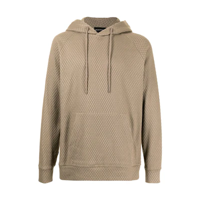Emporio Armani FW21 Geometric Pattern Hoodie in Khaki. 3K1M6Q-1JP7Z-132