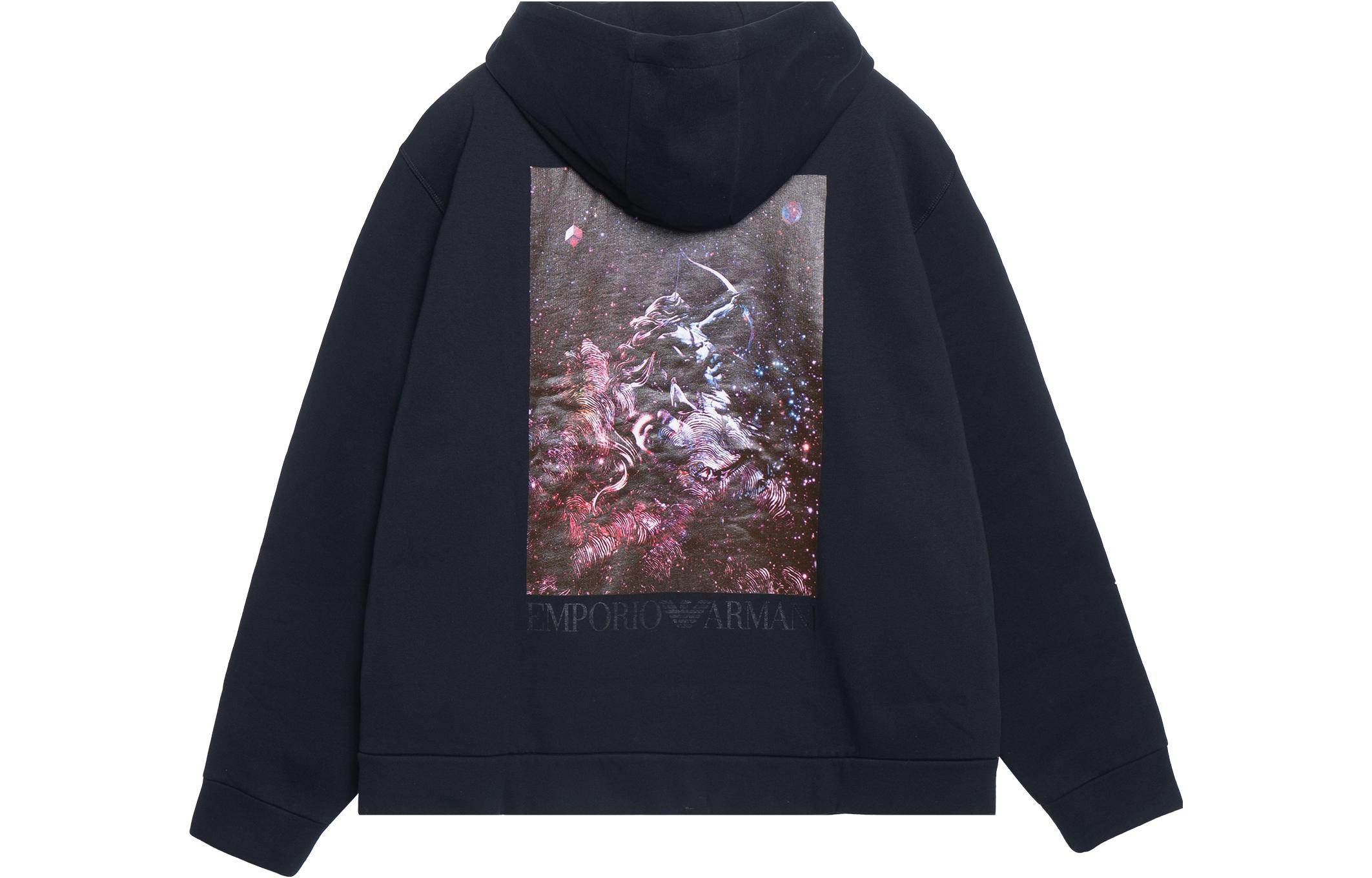 Order Emporio Armani FW21 圖案拉鍊抓毛衣 黑色 6K1B8P-1JM3Z-0009