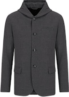 Emporio Armani FW21 Gray Hooded Single-Breasted Loose Jacket. 6K1GN6-1NQCZ-0633 Emporio Armani FW21 Gray Hooded Single-Breasted Loose Jacket. 6K1GN6-1NQCZ-0633